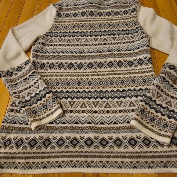 Krimson Klover Hailey Hoodie wool blend White/Grey/Taiupe Size Large - Picture 5 of 7